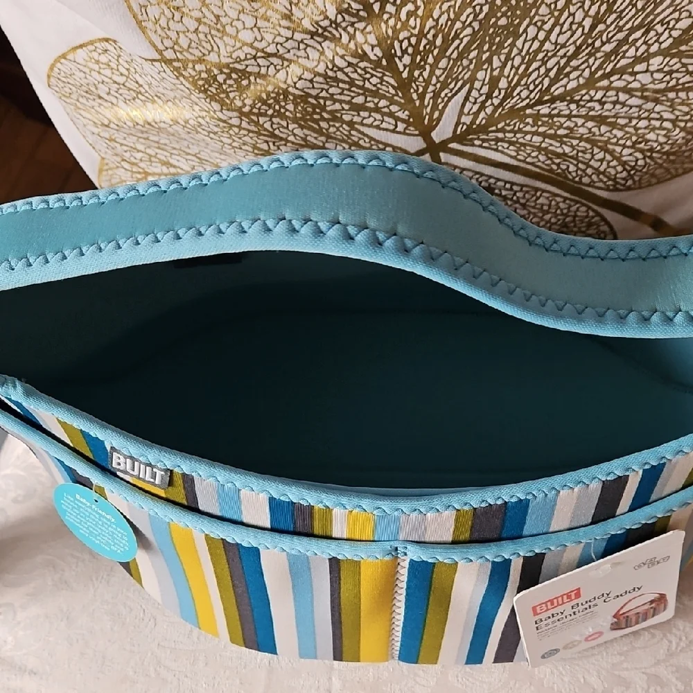 Blue and Yellow Oval Bag with Sturdy Handles